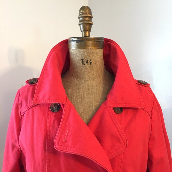 Vintage Gap Red Cotton Jacket, Double Breasted Pea Coat, Large, Y2K - Picture 6 of 13